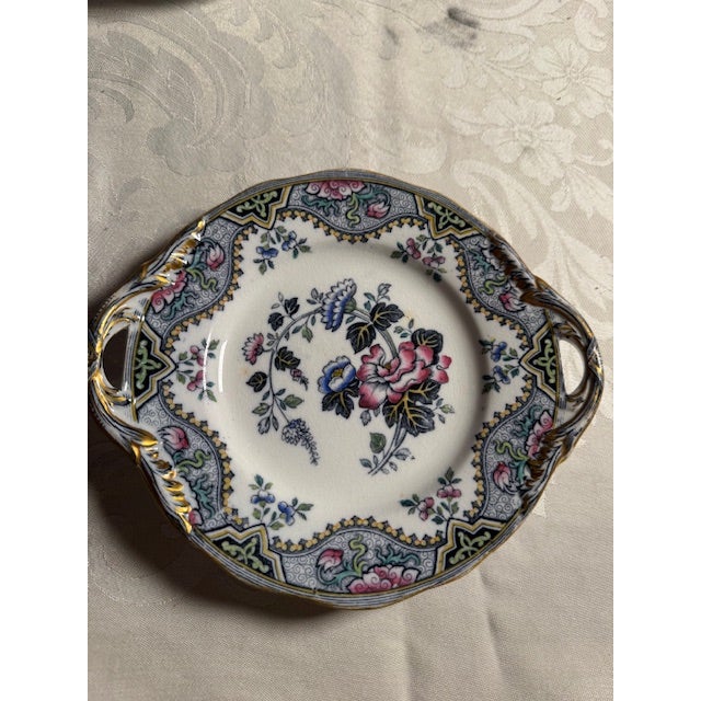 1900 - 1909 Antique Doulton (p.b.&h) Burslem Alma Salad Plate With Handles. Set of 5. For Sale - Image 5 of 10