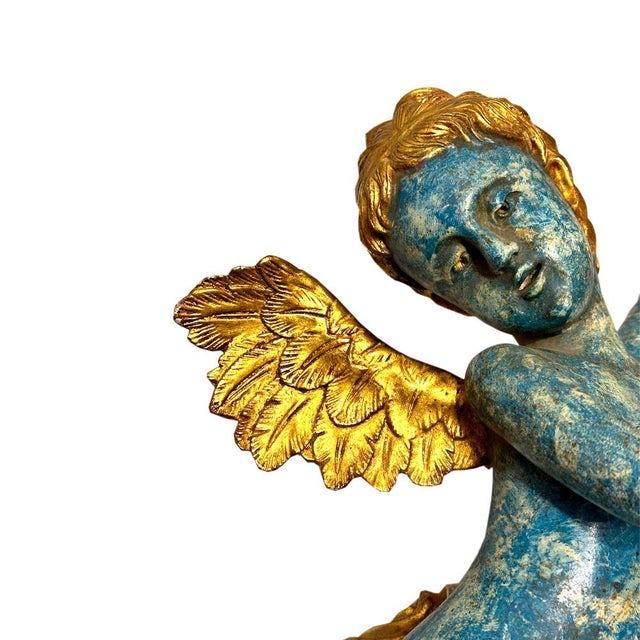 Hand-Carved Cherub Sculptures, 1900, Set of 2 For Sale - Image 9 of 18