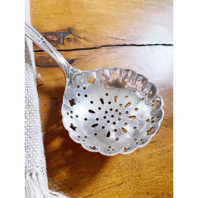 Reed & Barton Antique Silver Plated Sugar Sifter From Hotel Margaret in Brooklyn Ny For Sale - Image 4 of 8