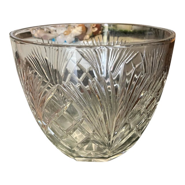 Large 1970s Glass Serving Punch Bowl For Sale