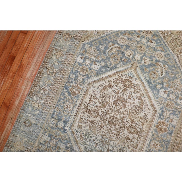 Antique Bibikabad Blue Green Beige Rug, 4'1'' X 6'6'' For Sale - Image 4 of 5