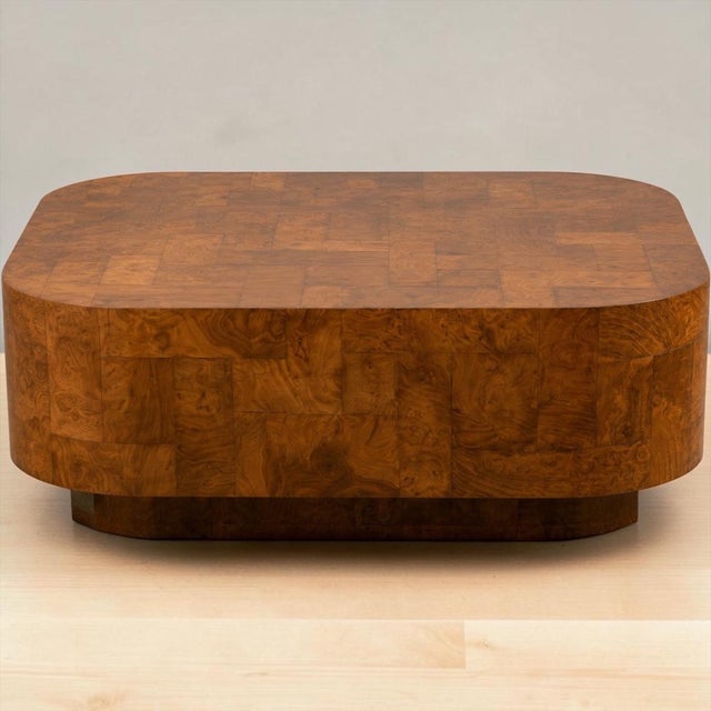 1970s Modern Patchwork Burl Floating Coffee Table Manner of Paul Evans For Sale In Atlanta - Image 6 of 6