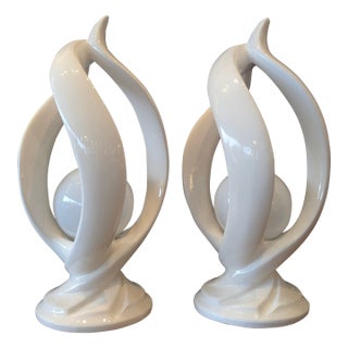 Helix Lamps - Modern -Vintage Large 22" Retro Ceramic- Minimalist For Sale
