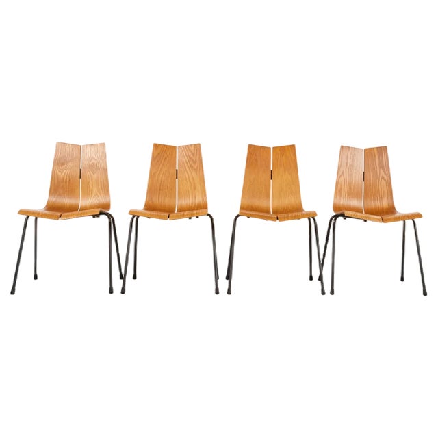 GA Chairs attributed to Hans Bellmann for Horgen Glarus, 1950s, Set of 4 For Sale