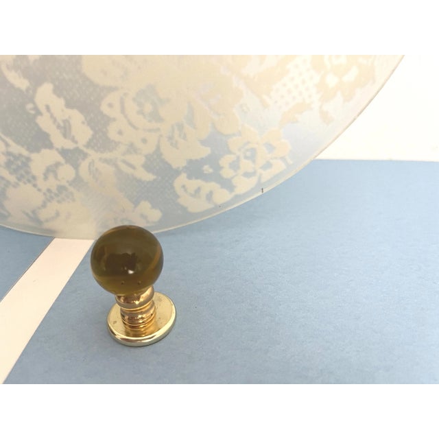 Mid Century Floral Damask Flush Light For Sale - Image 16 of 18