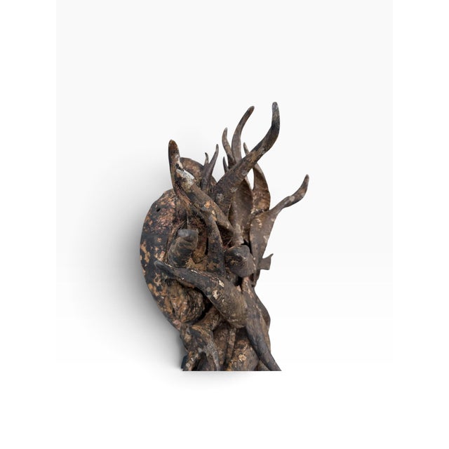 Large Mid-20th Century African Guéré (Wè) Gela Horn "War" Power Mask on Custom Stand For Sale In West Palm - Image 6 of 8