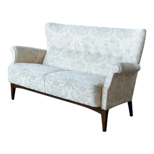 Danish Settee From Mid-1950's in Beech and Wool Fritz Hansen Model 8112