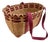Vintage American Handwoven Splint Basket With Burgundy Accent. For Sale