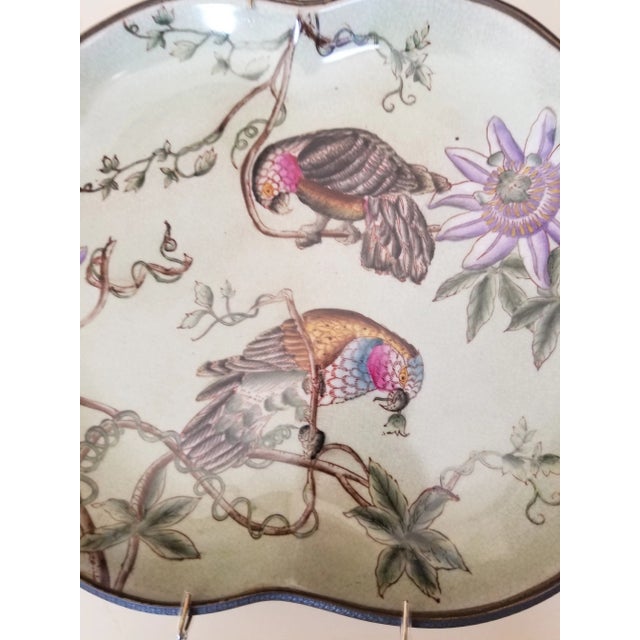 Metal 1990s Bronze Mounted Porcelain Tray With Birds For Sale - Image 7 of 10