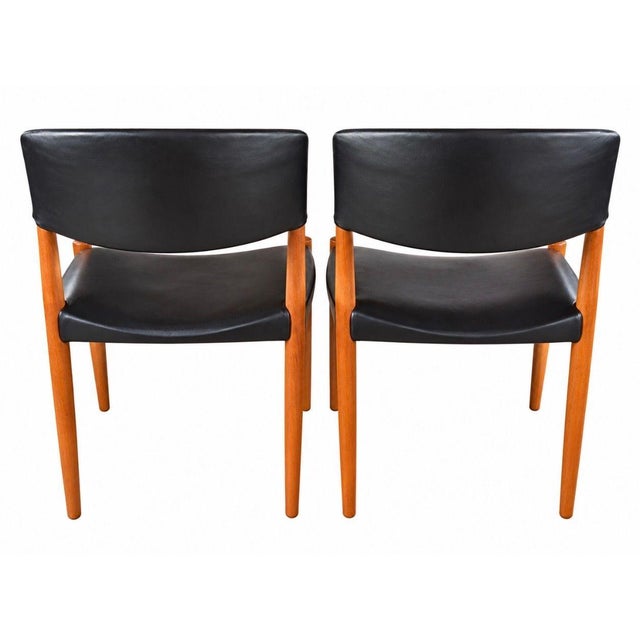 Ejner Larsen & Aksel Bender Madsen Teak Side Dining Chairs for Willy Beck, 1950 For Sale - Image 4 of 7