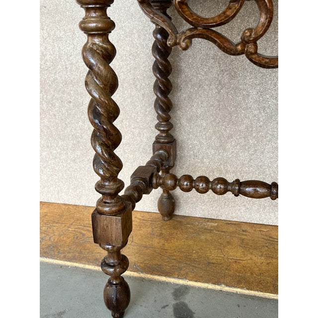 20th Century Pair of Solid Carved French Nightstands With Turned Columns For Sale - Image 10 of 13
