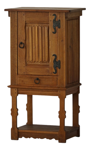 Scandinavian Narrow Oak Cabinet, 1950s