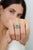 Vintage Style Emerald and Diamond Cluster Ring in Silver, Size 8.5 For Sale - Image 6 of 14