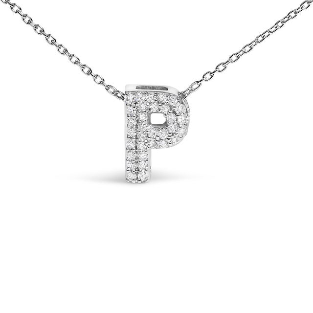 Elegance meets personalized charm in this exquisite pendant, meticulously crafted from radiant 10K white gold with a...