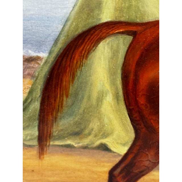 English Victorian Sporting Oil Painting of an Arabian Horse in the Bombay Stables, India, c.1900 For Sale - Image 10 of 18
