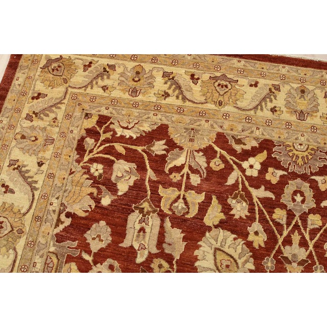 Textile Ziegler Rug 10’1” X 13’5” Red Wool Traditional Hand-Knotted Oriental Carpet For Sale - Image 7 of 15