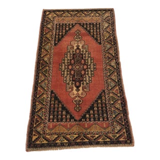 Floral Handknotted Turkish Wool Rug- 3′8″ × 7′ For Sale