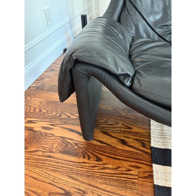 1980s Vintage Black Leather Lounge Chair by Img Norway, 1980s For Sale - Image 5 of 10