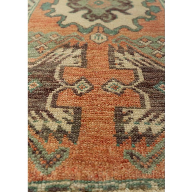 Turkish Turkish Mini Rug Oriental Hand Knotted Vintage Rug 1'8" x 4' #21185 For Sale - Image 3 of 8