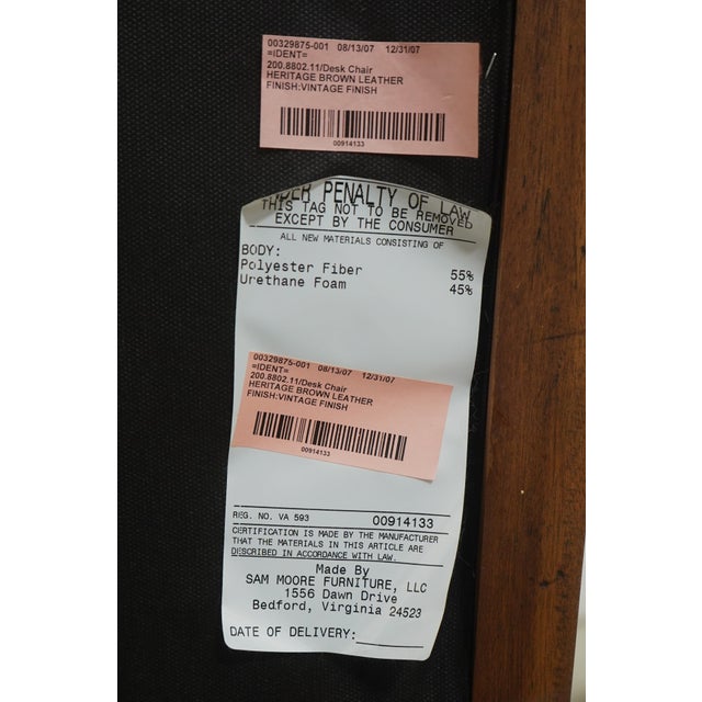 Sam Moore Rolling Leather Desk Chair For Sale - Image 18 of 18