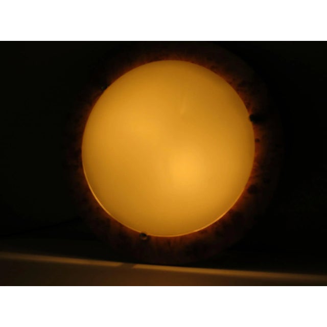 Vintage Ceiling Lamp in Glass and Faux Burlwood, Spain, 1970 For Sale - Image 12 of 13