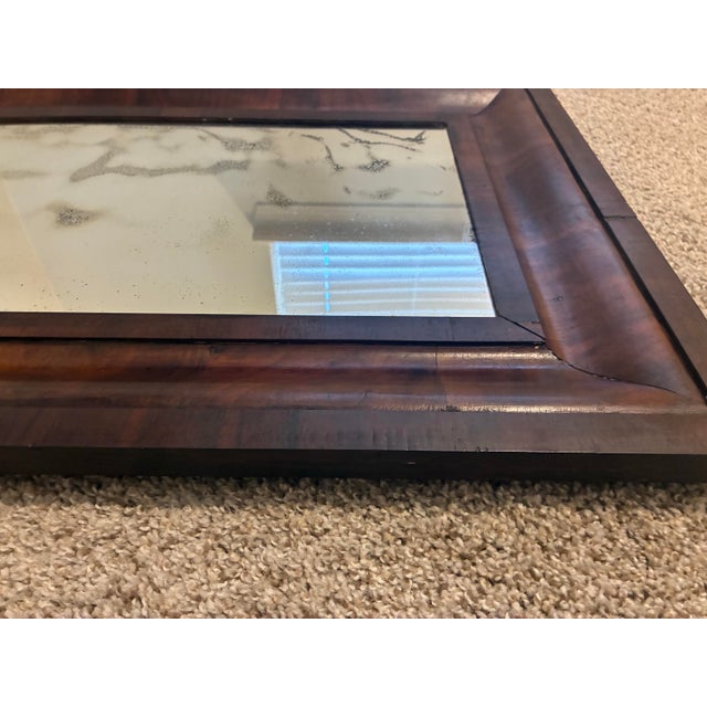 Brown Antique 19th Century American Empire Flame Mahogany Ogee Wall Mirror For Sale - Image 8 of 12