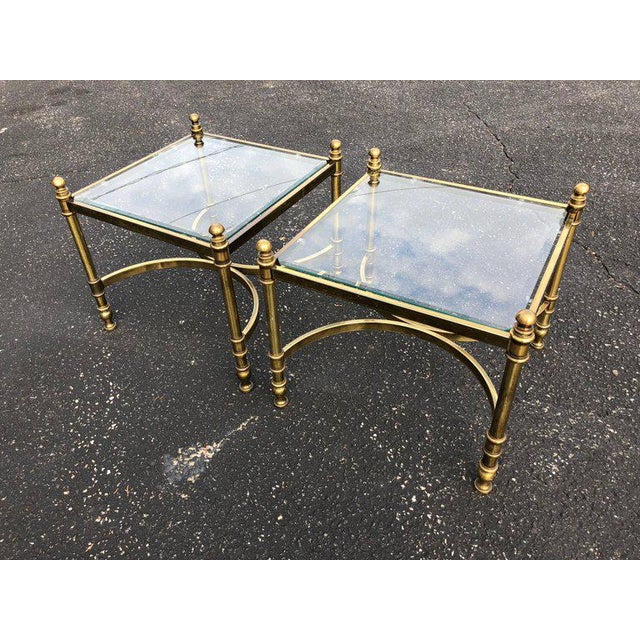Hollywood Regency Brass & Glass End Tables A Pair Chairish