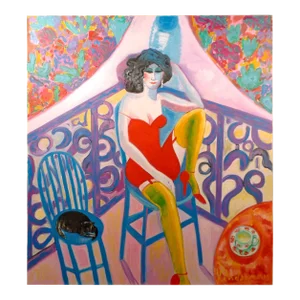 Earl Linderman "Blue Moon and Empty Arms" Signed Original Oil Painting