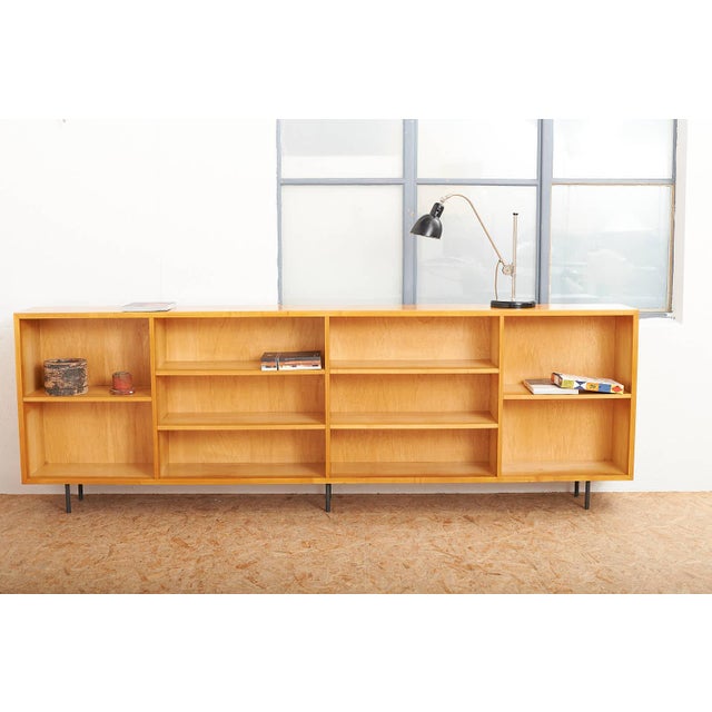 Shelf with Black Steel Legs and Birch Veneered Body For Sale - Image 14 of 15
