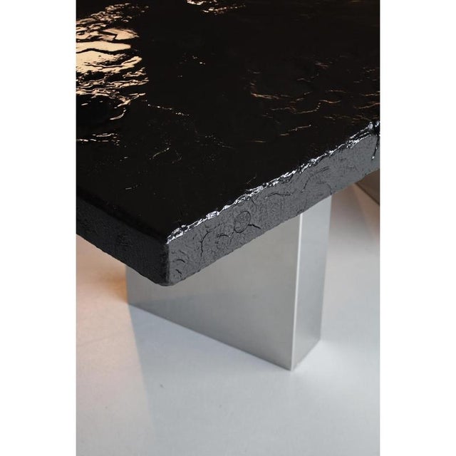 Black Moon One of a Kind Dining Table in Burnished Wood by Alex Turco For Sale - Image 4 of 10
