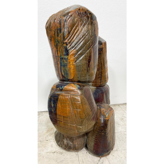 Mid 20th Century Studio Pottery: Man, Woman & Child For Sale - Image 6 of 8