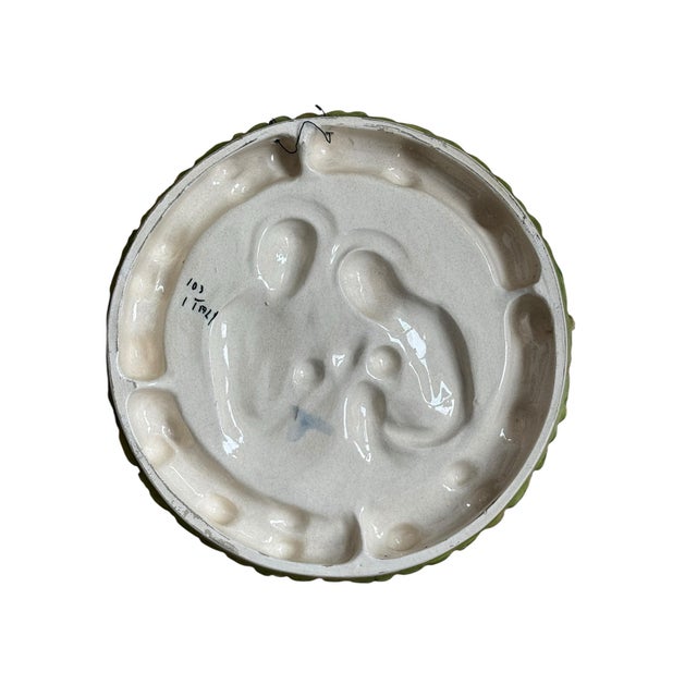 Italian Vintage Italian Majolica Pottery Della Robbia Style Wall Plaque For Sale - Image 3 of 15