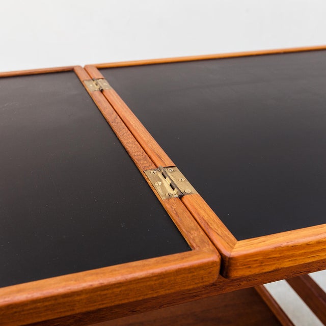 1960s Danish Modern Teak Flip Top Bar Cart by Kurt Ostervig For Sale - Image 11 of 12