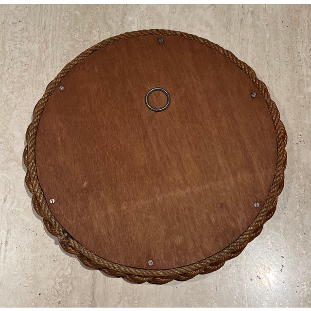 Round rope mirror in the style of Audoux Minet For Sale - Image 9 of 12