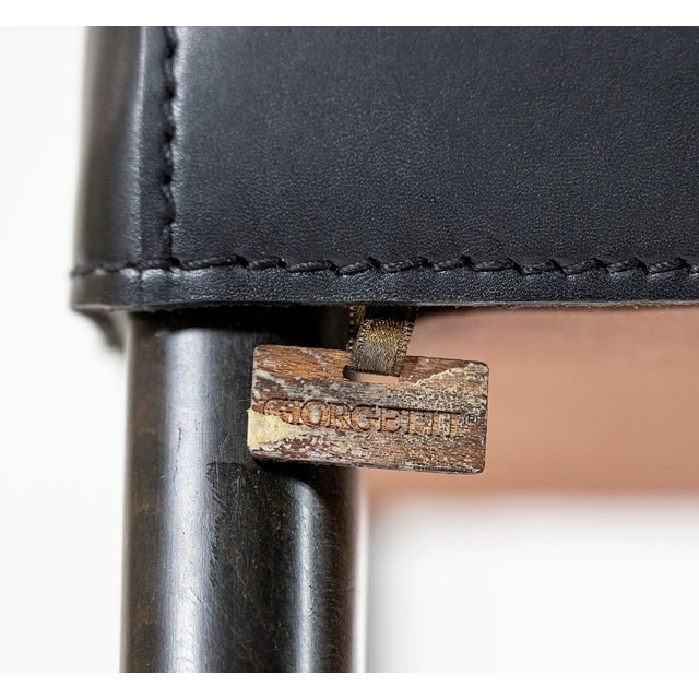 Mid-Century Leather Armchairs by Giorgetti, Set of 2 For Sale - Image 11 of 13