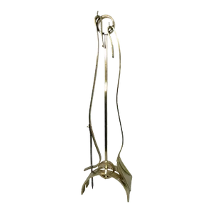 1930s Sparkling Art Deco Brass Fireplace Tools Set- 3 Pieces