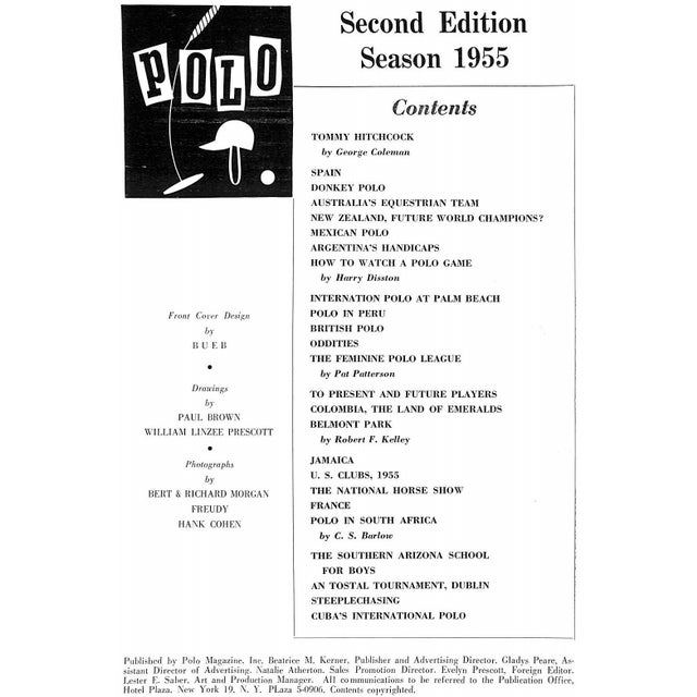 Traditional Polo Magazine Summer-Fall 1955 Blind Brook Polo Club Purchase, New York Program For Sale - Image 3 of 18