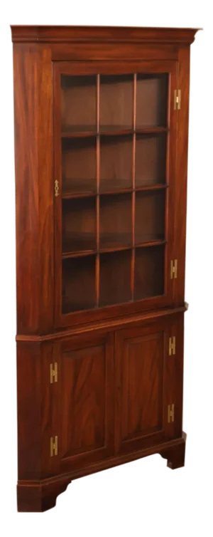 Henkel Harris Solid Mahogany Federal Style Corner Cabinet