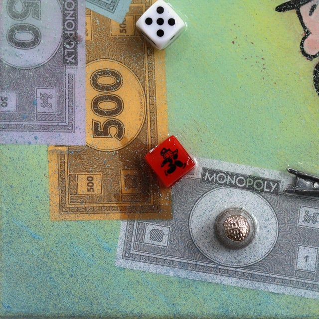 2020s Uncle Pennybags - Original Monopoly Icon Mixed Media Pop Art on Canvas For Sale - Image 5 of 9