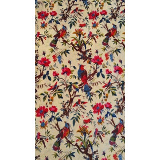 3 Yards Hand Block Printed Cotton Velvet For Sale