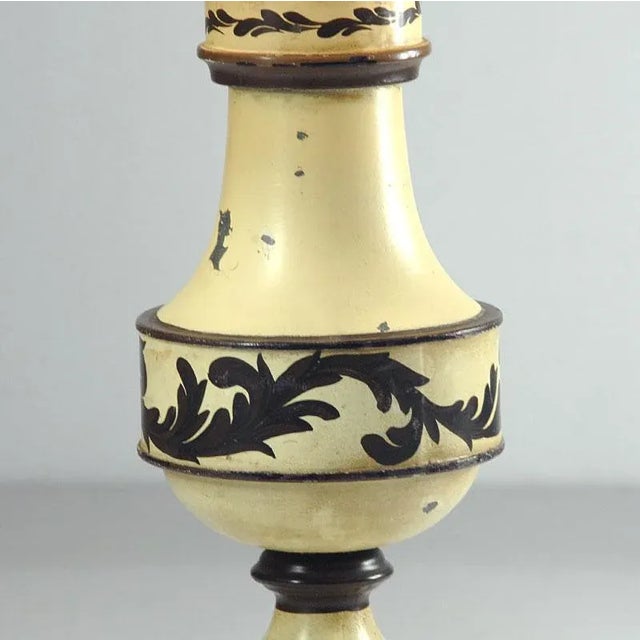 Black Italian Tole Table Lamp, 1940s For Sale - Image 8 of 13