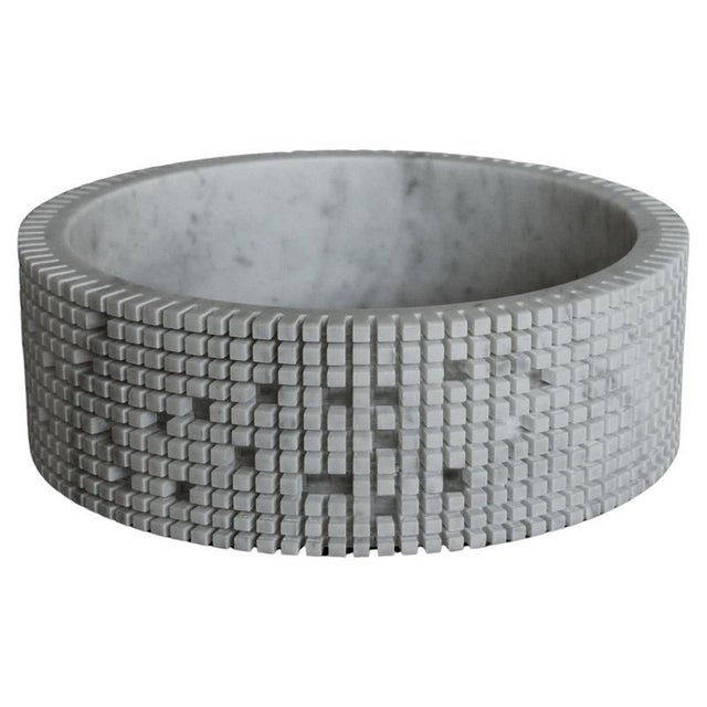 Pixel S3 Decorative Vase in White Carrara Marble by Bufalini Marmi For Sale - Image 9 of 9