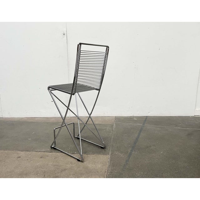 Postmodern German Kreuzschwinger Kitchen Barstool by Till Behrens for Meyer Stahlmöbel, 1980s For Sale - Image 17 of 18