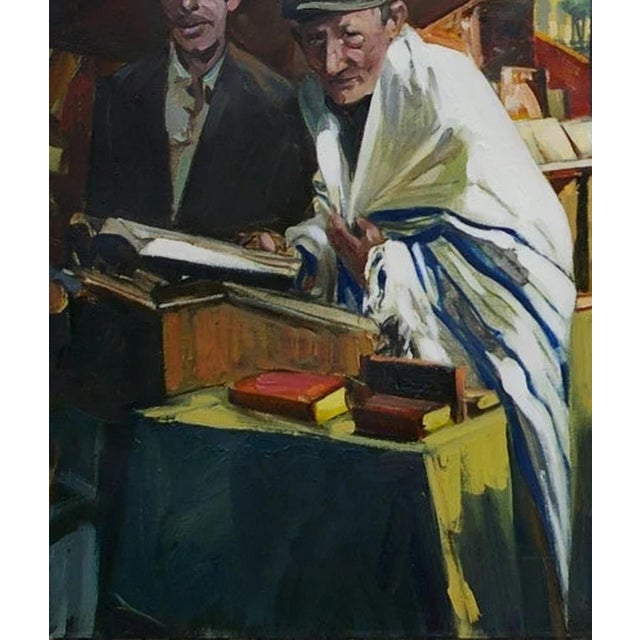 1990s Urban Oil Painting: Paris Book Market by Artist Lev Morozov 110-95 For Sale - Image 4 of 6