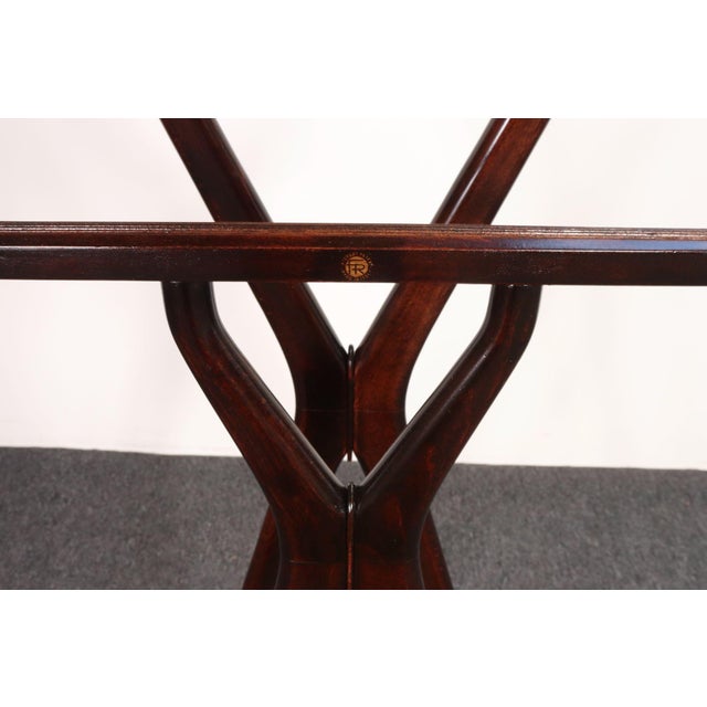 Italian Modern Fratelli Reguitti Sculptural Stained Mahogany X-Form Valet For Sale - Image 10 of 16