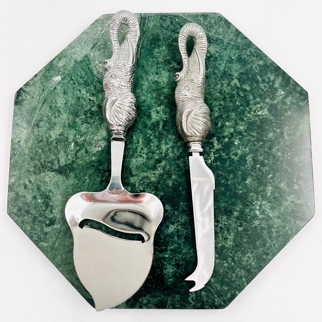 Vintage Arthur Court Elephant 3-Piece Hexagon Cheese Serving Set For Sale - Image 9 of 14