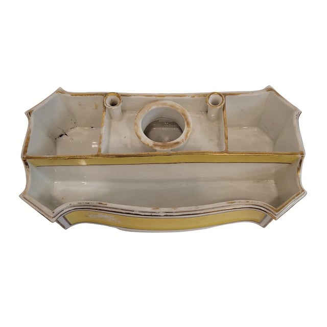 Yellow and Gold Writing Set, Porcelain, Directoire Style, 19th Century - France Material: Porcelain Period: 19th Century...