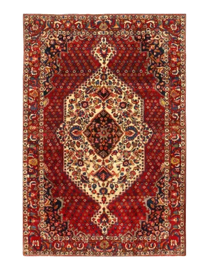 1950s Vintage Persian Bakhtiari Hand-Knotted Rug - 7′ × 10′5"