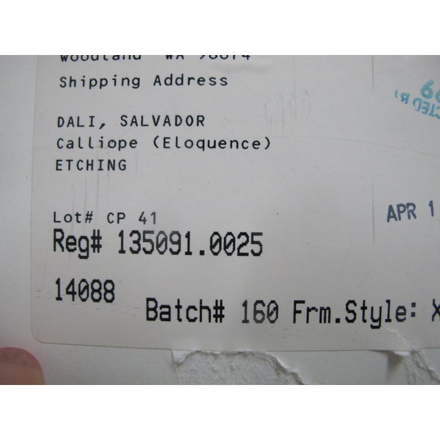 Salvador Dali Signed Stamped Limited Edition Calliope From 9 Muses Lithograph For Sale - Image 12 of 12