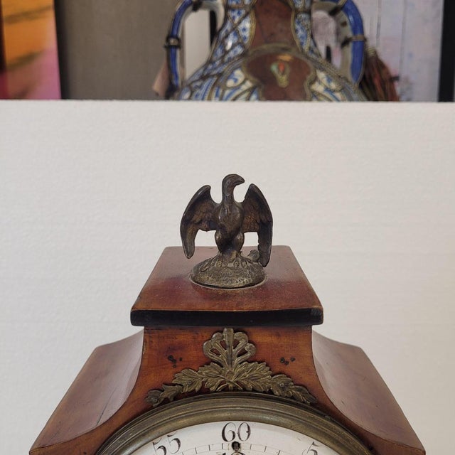 Biedermeier Mantel Clock in Wood with Double Chime, Germany, 1840 For Sale - Image 11 of 18